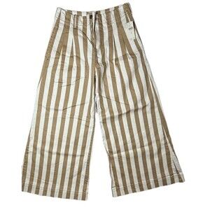 Maeve Anthropologie Wide Leg palazzo pants Striped Size 28 culotte style